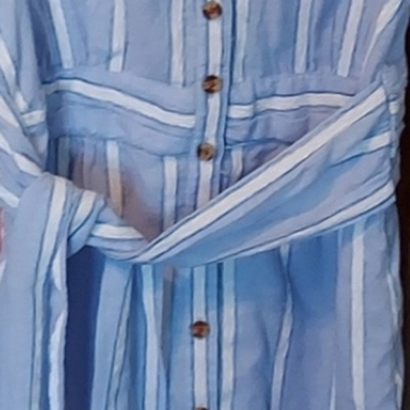 🆕 Anthropologie Top with Cinched Waist & Attached Sash Belt. Cotton/Polyester - Picture 4 of 12